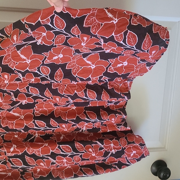 Acacia Mana mid pacific dress black red hibiscus print P XS rare! - Picture 14 of 16